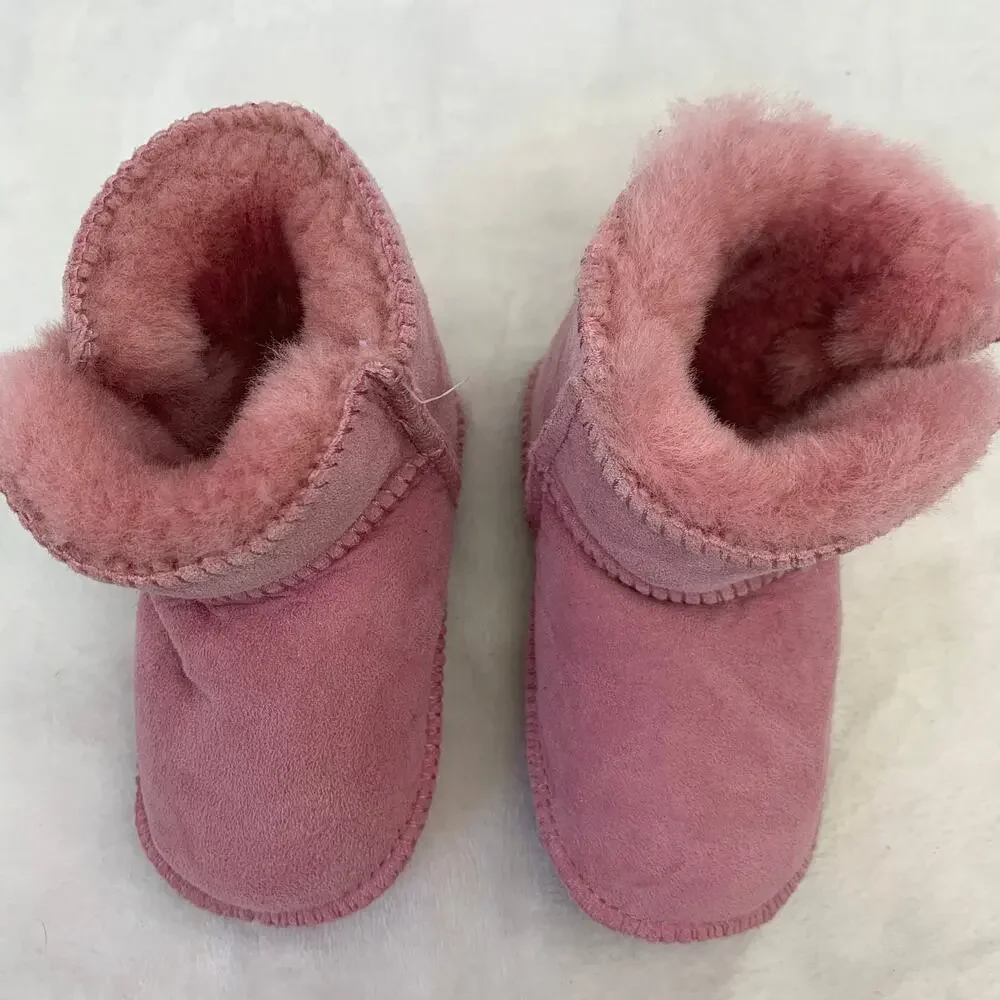 Ugg Erin Baby Booties Blush Pink Fur Lined Chalet Boots 0-6 Months Girls